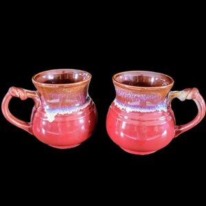 New 2 Piece La Rochelle Unique Coffee Mugs Set 2 Ceramic 16 oz